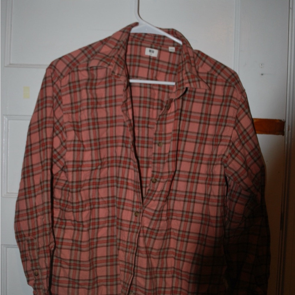 Uniqlo Red and Brown Plaid Shirt